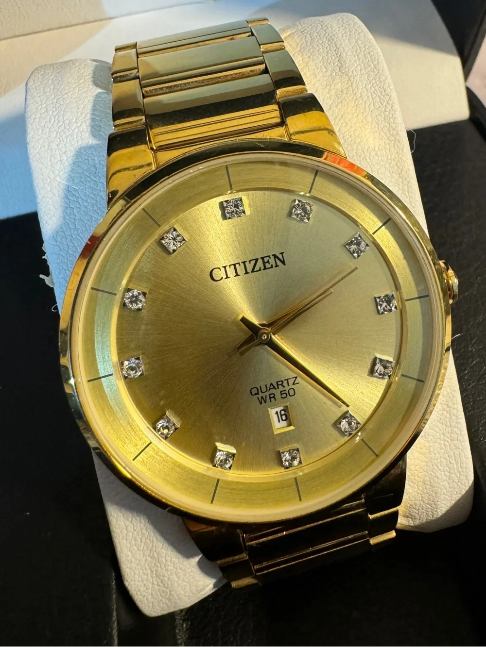 Citizen Gold Men's Dress Watch with Crystal Markers BI5012-53Q